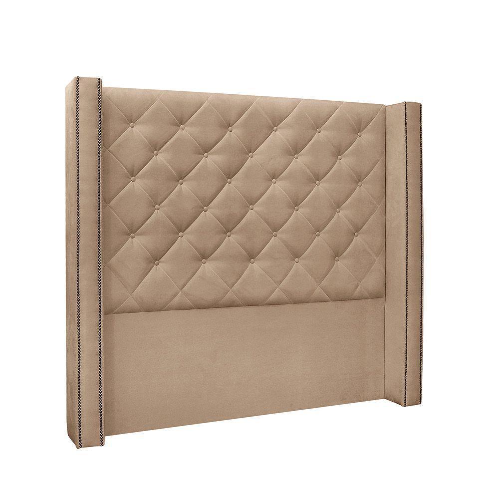Cabeceira Cama Box Solteiro 90cm E Recamier Vicenza Suede Bege S04 - D'rossi - 1