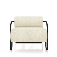 Poltrona Sala De Estar Industrial Preto Ameli Bouclê Bege K01 - D'rossi - 5