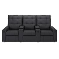 Poltrona Reclinável Para Cinema Parma 3 Lugares Baú Usb Veludo Fh1 - D'rossi Cor Cinza - 1