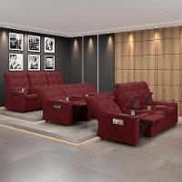 Poltrona Reclinável Para Cinema Parma 3 Lugares Baú Usb Pu Fh1 - D'rossi Cor Vermelho - 6
