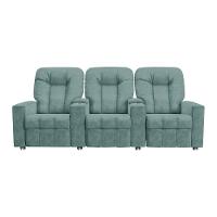 Poltrona Reclinável Para Cinema 3 Lugares Sora Veludo Fh1 - D'rossi Cor Azul Claro - 1