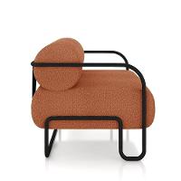 Poltrona Sala De Estar Industrial Preto Kit 2 Ameli Bouclê K01 - D'rossi Cor Terra Cota