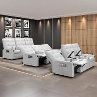 Poltrona Reclinável Para Cinema Parma 3 Lugares Baú Usb Pu Fh1 - D'rossi Cor Branco - 6