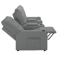 Poltrona Reclinável Para Cinema Parma 3 Lugares Baú Usb Pu Fh1 - D'rossi Cor Cinza
