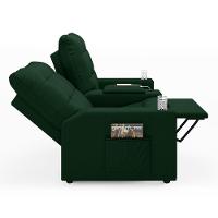 Poltrona Reclinável Para Cinema Parma 2 Lugares Baú Usb Veludo Verde Fh1 - D'rossi - 5