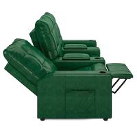 Poltrona Reclinável Para Cinema Parma 3 Lugares Baú Usb Pu Fh1 - D'rossi Cor Verde Musgo