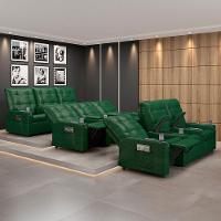 Poltrona Reclinável Para Cinema Parma 3 Lugares Baú Usb Pu Fh1 - D'rossi Cor Verde Musgo - 6