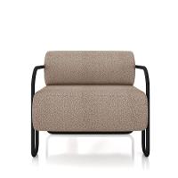 Poltrona Sala De Estar Industrial Preto Ameli Bouclê K01 - D'rossi Cor Creme - 5