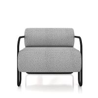 Poltrona Sala De Estar Industrial Preto Ameli Bouclê K01 - D'rossi Cor Cinza Claro - 5