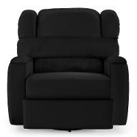 Poltrona Do Papai Sala De Cinema Reclinável Manchester Glider Manual Giratória Pu Preto - 1