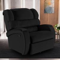 Poltrona Do Papai Sala De Cinema Reclinável Manchester Glider Manual Giratória Pu Preto - 7