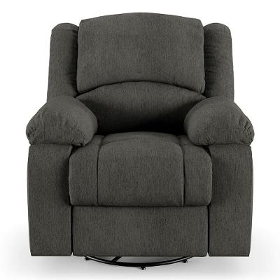 Poltrona Do Papai Reclinável Sala De Cinema Barcelona Glider Manual Giratória Usb Linho Chumbo