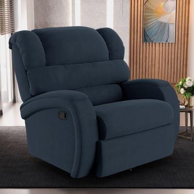 Poltrona Do Papai Sala De Cinema Reclinável Manchester Glider Manual Giratória Veludo Azul