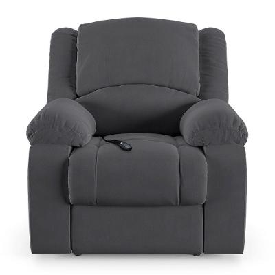 Poltrona Do Papai Reclinável Sala De Cinema Barcelona Controle Elétrico Usb Veludo Cinza Grafite
