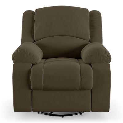 Poltrona Do Papai Reclinável Sala De Cinema Barcelona Glider Manual Giratória Veludo Capuccino