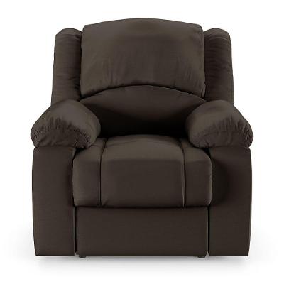 Poltrona Do Papai Reclinável Sala De Cinema Barcelona Elétrica Touch Usb Pu Marrom