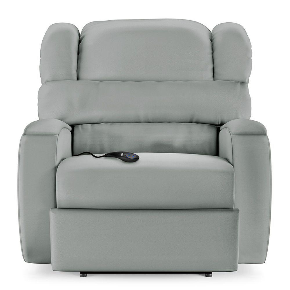 Poltrona Do Papai Reclinável Sala De Cinema 2 Lugares Manual Baú Usb Pu Caramelo - 1