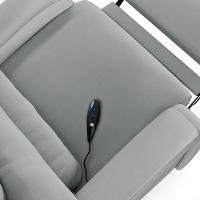 Poltrona Do Papai Reclinável Sala De Cinema 2 Lugares Manual Baú Usb Pu Caramelo - 5