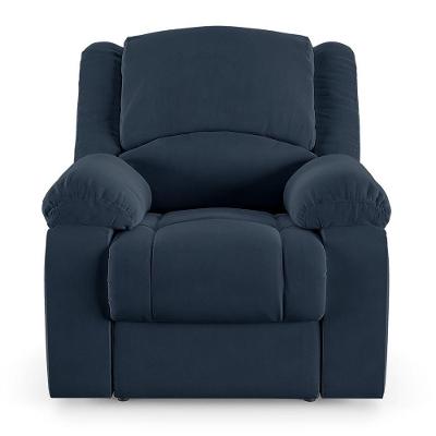 Poltrona Do Papai Reclinável Sala De Cinema Barcelona Touch Veludo Azul