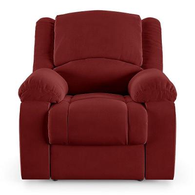 Poltrona Do Papai Reclinável Sala De Cinema Barcelona Elétrica Usb Veludo Vermelho