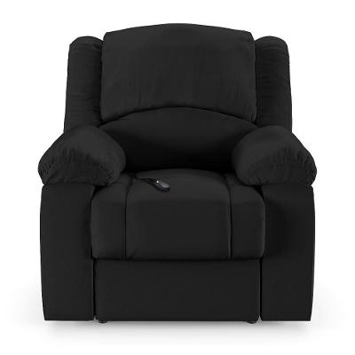 Poltrona Do Papai Reclinável Sala De Cinema Barcelona Controle Elétrico Pu Preto