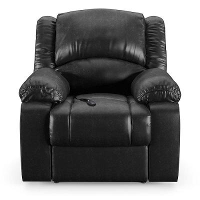 Poltrona Do Papai Reclinável Sala De Cinema Barcelona Controle Elétrico Usb Pu Preto Brilho