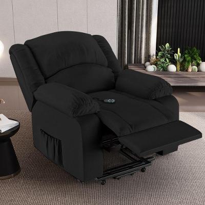 Poltrona Do Papai Reclinável Sala De Cinema Barcelona Elevação Lift Elétrico Pu Preto