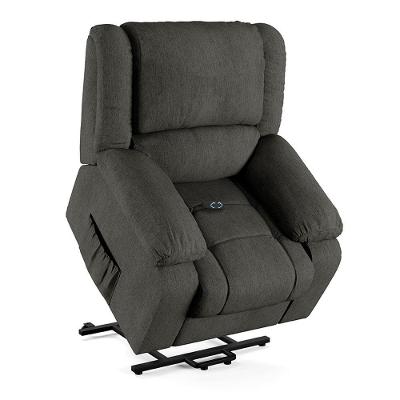 Poltrona Do Papai Reclinável Sala De Cinema Barcelona Elevação Lift Elétrico Linho Chumbo