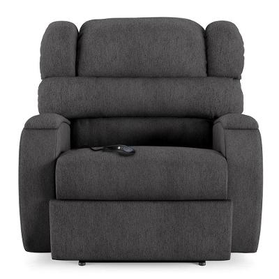 Poltrona Do Papai Reclinável Sala De Cinema Barcelona Touch Usb Linho Cinza