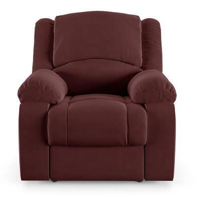 Poltrona Do Papai Reclinável Sala De Cinema Barcelona Elétrica Touch Massagem Usb Veludo Vinho