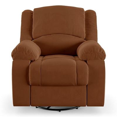 Poltrona Do Papai Reclinável Sala De Cinema Barcelona Glider Manual Giratória Usb Veludo Terracota