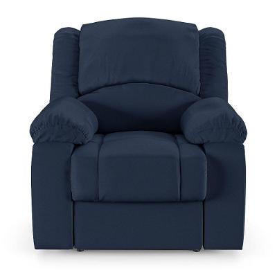 Poltrona Do Papai Reclinável Sala De Cinema Barcelona Elétrica Touch Massagem Usb Pu Azul