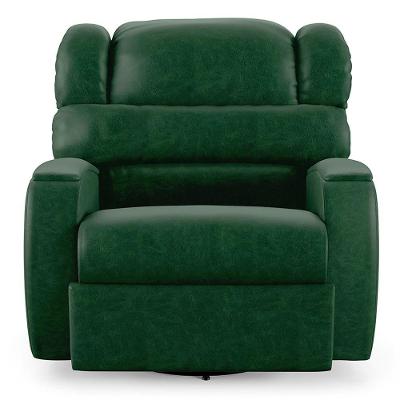 Poltrona Do Papai Sala De Cinema Reclinável Manchester Glider Manual Giratória Pu Verde Musgo