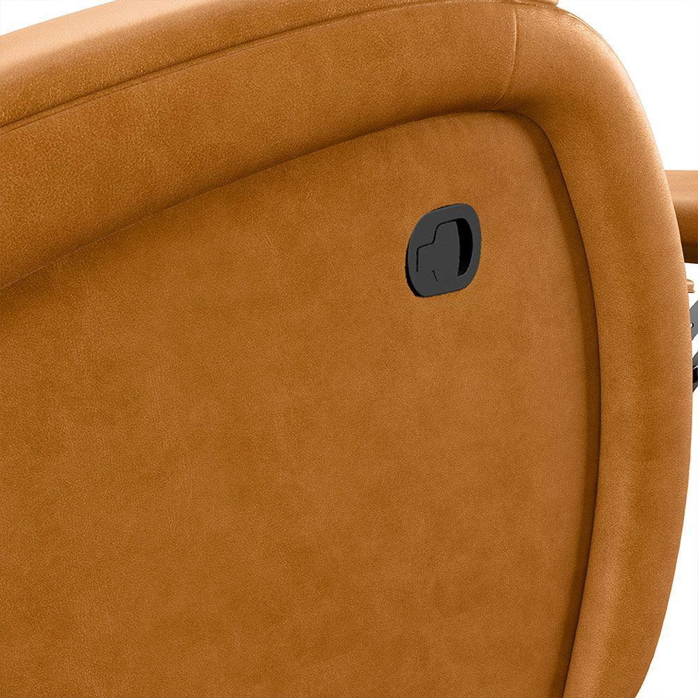 Poltrona Do Papai Sala De Cinema Reclinável Manchester Glider Manual Giratória Pu Whisky - 3