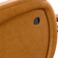 Poltrona Do Papai Sala De Cinema Reclinável Manchester Glider Manual Giratória Pu Whisky - 3