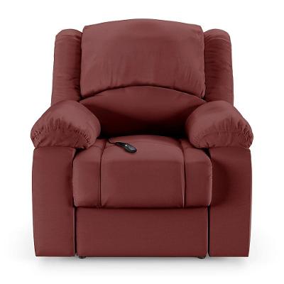 Poltrona Do Papai Reclinável Sala De Cinema Barcelona Controle Elétrico Usb Pu Vermelho