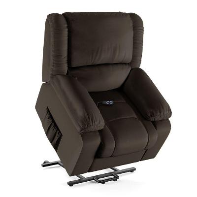 Poltrona Do Papai Reclinável Sala De Cinema Barcelona Elevação Lift Elétrico Pu Marrom