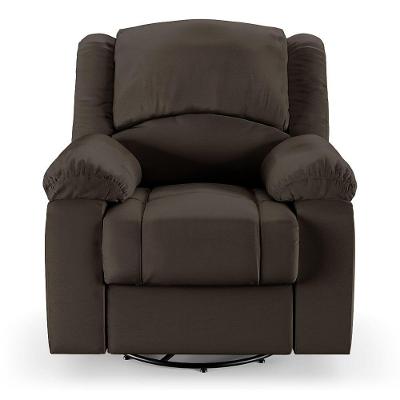 Poltrona Do Papai Reclinável Sala De Cinema Barcelona Glider Manual Giratória Massagem Usb Pu Marrom