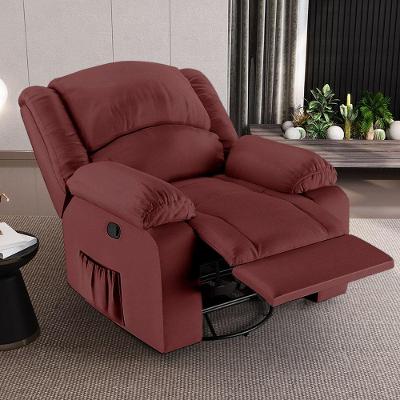 Poltrona Do Papai Reclinável Sala De Cinema Barcelona Glider Manual Giratória Pu Vermelho