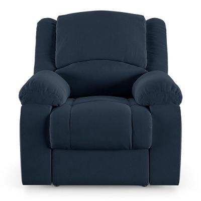 Poltrona Do Papai Reclinável Sala De Cinema Barcelona Elétrica Massagem Usb Veludo Azul