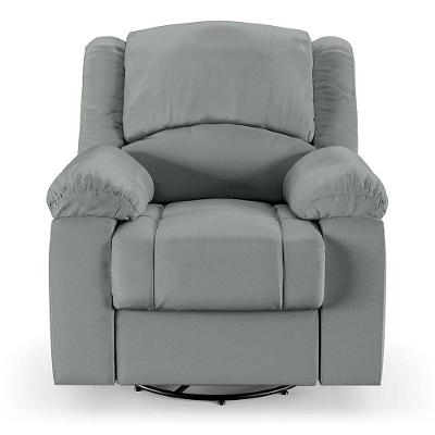 Poltrona Do Papai Reclinável Sala De Cinema Barcelona Glider Manual Giratória Massagem Usb Pu Cinza