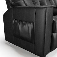 Poltrona Do Papai Reclinável 3 Lugares Sala De Cinema Arsenal Manual Pu Preto - 3