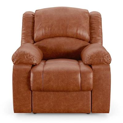 Poltrona Do Papai Reclinável Sala De Cinema Barcelona Touch Massagem Usb Pu Caramelo Brilho