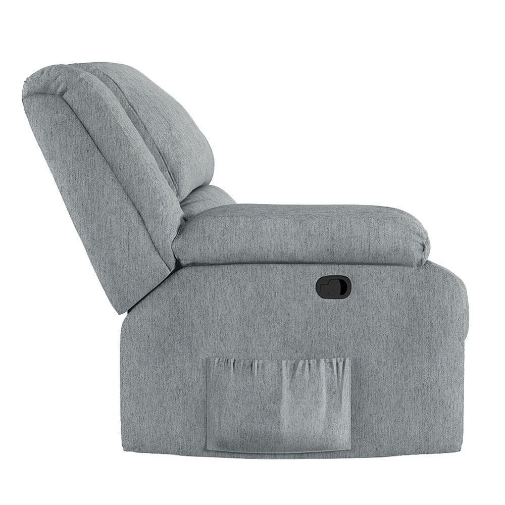 Poltrona Do Papai Reclinável Sala De Cinema Barcelona Manual Linho Cinza - 2
