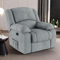 Poltrona Do Papai Reclinável Sala De Cinema Barcelona Manual Linho Cinza - 3