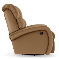 Poltrona Do Papai Sala De Cinema Reclinável Manchester Glider Manual Giratória Pu Caramelo - 5