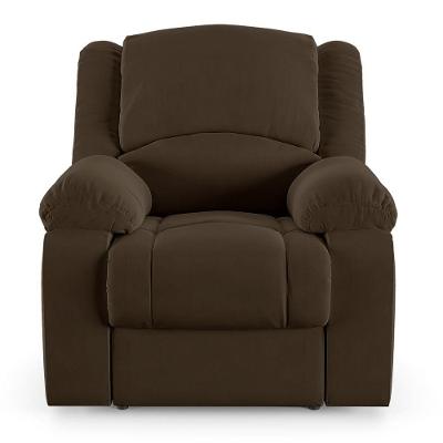 Poltrona Do Papai Reclinável Sala De Cinema Barcelona Elétrica Touch Massagem Usb Veludo Marrom