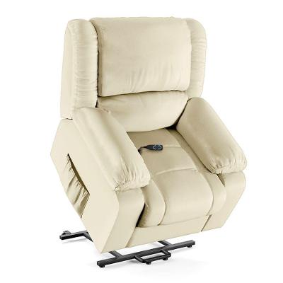 Poltrona Do Papai Reclinável Sala De Cinema Barcelona Elevação Lift Elétrico Pu Bege