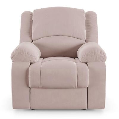 Poltrona Do Papai Reclinável Sala De Cinema Barcelona Elétrica Touch Massagem Usb Veludo Rosê