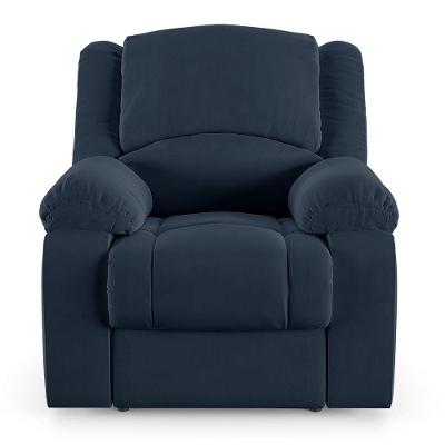 Poltrona Do Papai Reclinável Sala De Cinema Barcelona Elétrica Touch Usb Veludo Azul